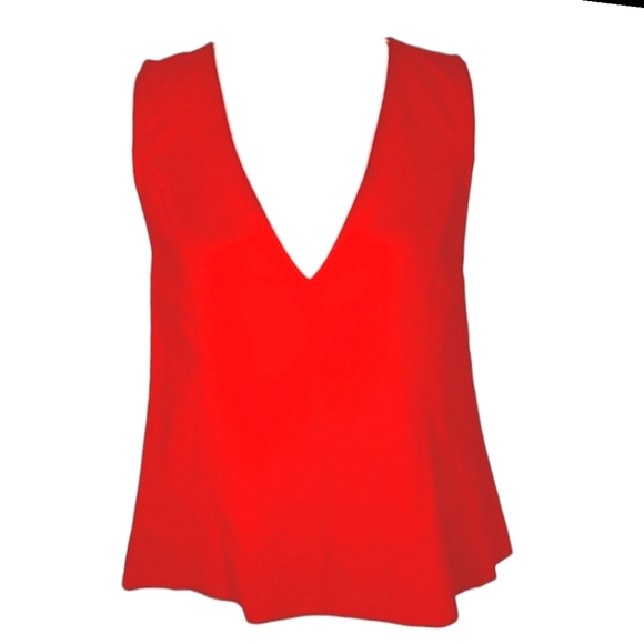 Free People Women Andrea Tie-back Tank Top Sz SM Holiday Red Vneck Sleeveless - Picture 2 of 16